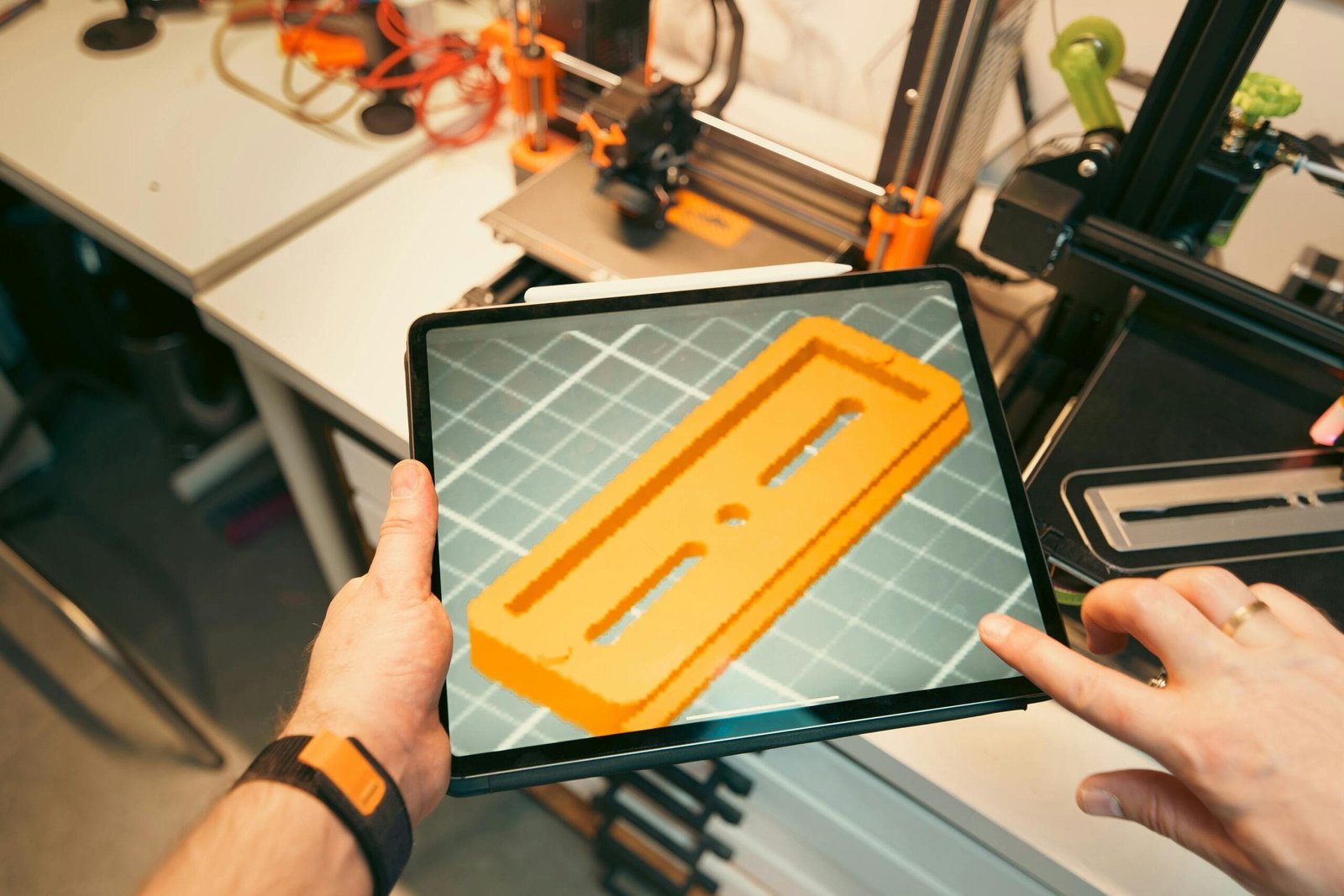 3D Printing Prototype via Tablet in Workshop